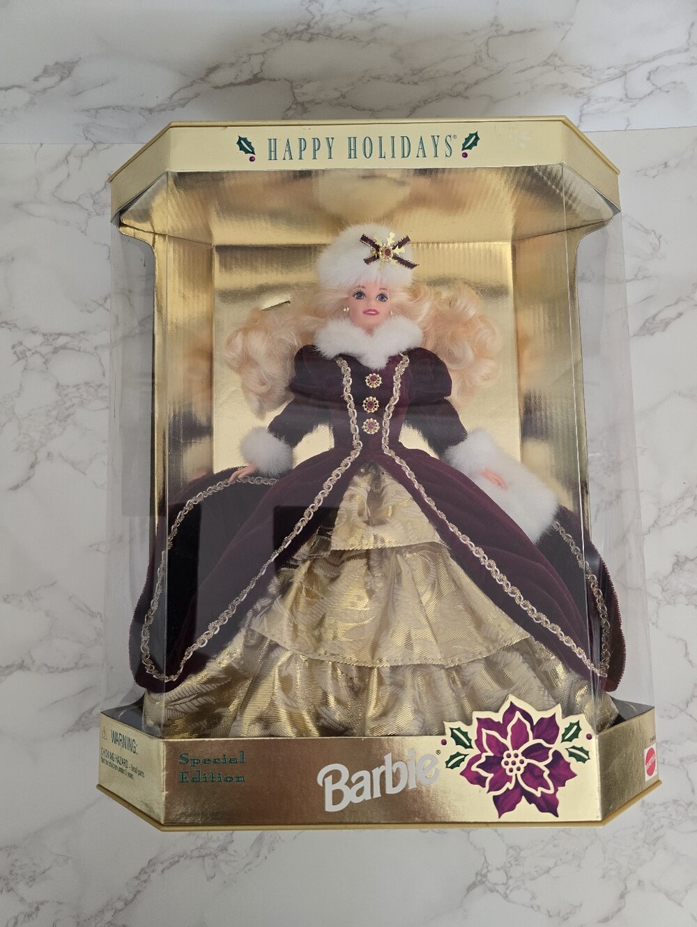 Barbie 1996 Special Edition Happy Holidays Collectible Fashion Doll - New in Box